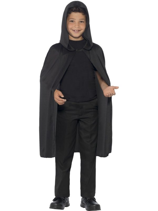 Medieval Cape Black Hooded for Children Sale