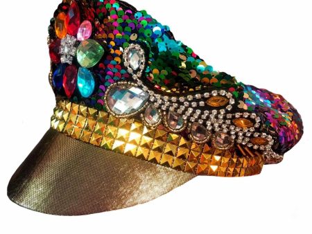 Burning Man Sequined Rainbow Festival Hat Online