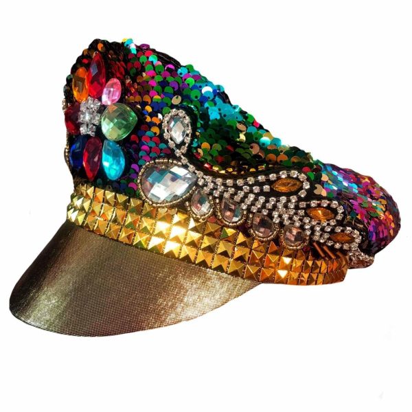 Burning Man Sequined Rainbow Festival Hat Online