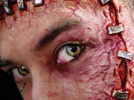 Stapled Face Wound Scars Halloween Costume Makeup 3D FX Transfers Fashion