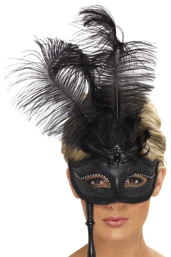 Baroque Fantasy Black Masquerade Mask Supply