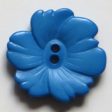 25mm 2-Hole Flower Button - blue For Discount