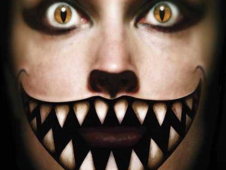 Cheshire Big Mouth Temporary Halloween Face Tattoo on Sale