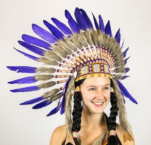 Indian Native American Purple Headdress Hot on Sale