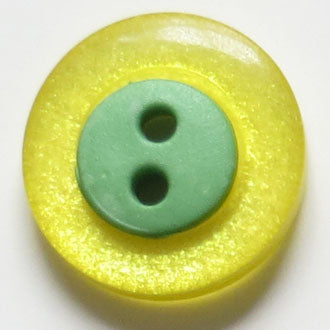 15mm 2-Hole Round Button - yellow green translucent Online Hot Sale