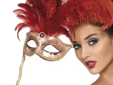 Baroque Fantasy Red Masquerade Mask Online now