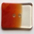 34mm 2-Hole Rectangular Button - orange translucent Hot on Sale