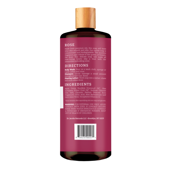 Rose Castile Body Wash by Dr. Jacobs Naturals Supply