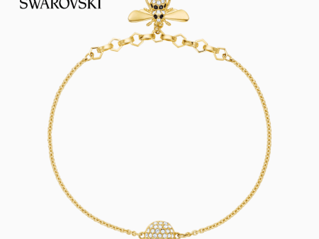 SWAROVSKI - 5380077 -REMIX COLLECTION BEE STRAND, BLACK, GOLD TONE PLATING Online now