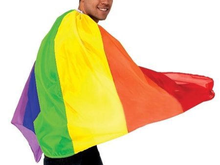 Rainbow Cape Mardi Gras Adult Accessory For Cheap