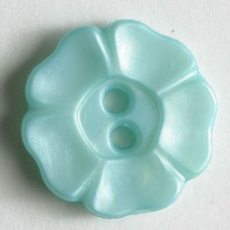 13mm 2-Hole Flower Button - blue-green Hot on Sale