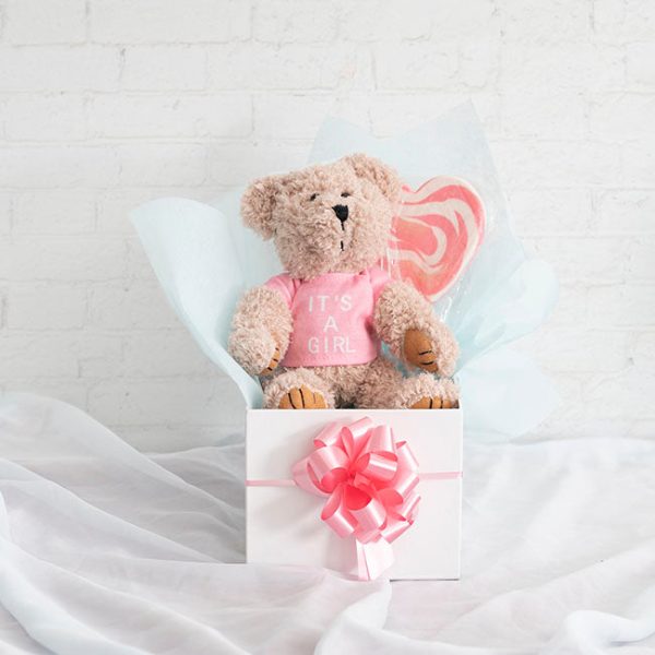 Teddy Bear Message Its a Girl Pink T Shirt (20cmHT) Discount