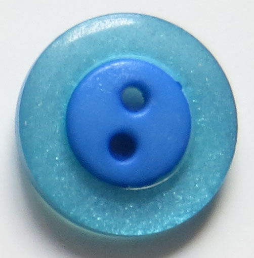 15mm 2-Hole Round Button - blue blue translucent Online now