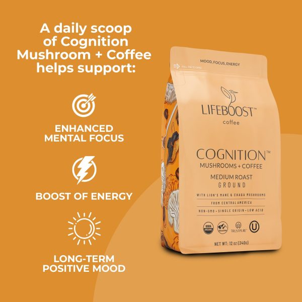 Cognition Mushroom Ground coffee By Life Boost Coffee For Sale