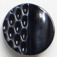 23mm Shank Round Button - black textured For Discount