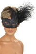 Ornate Colombina Black Feather Masquerade Mask For Discount