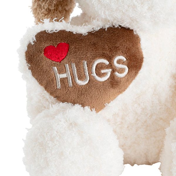 Puppy Spot w Hugs Heart Plush Toy White (25cmST) Sale