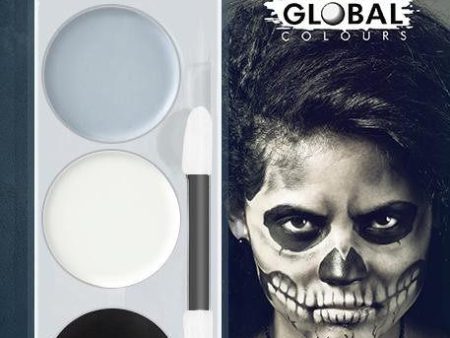 Skeleton Halloween Colour Palette Face Paint Kit Supply