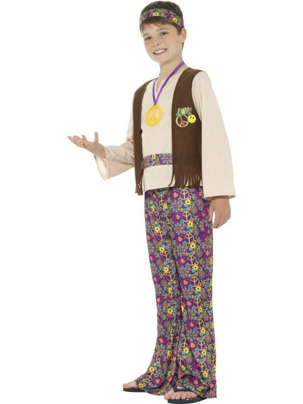 Hippie Boy 60s 70s Retro Fancy Dress Disco Costume Supply