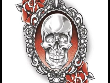 Gothic Skull And Roses Temporary Tattoo Online