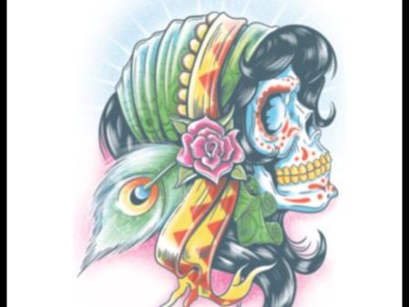 Day of the Dead Lady Gitanos Temporary Tattoo Hot on Sale