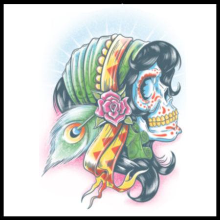 Day of the Dead Lady Gitanos Temporary Tattoo Hot on Sale