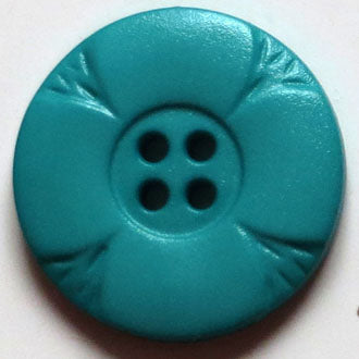 28mm 4-Hole Flower Button - blue green For Sale