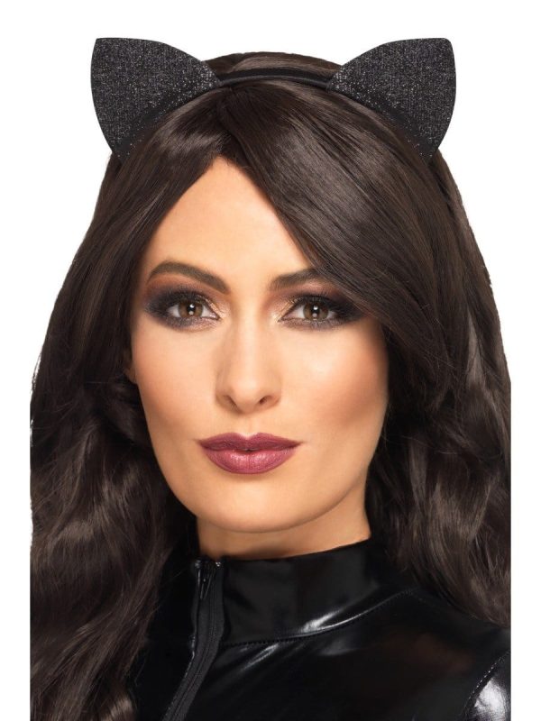 Black Glitter Vinyl Cat Ears Discount