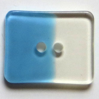 34mm 2-Hole Rectangular Button - blue translucent Online now