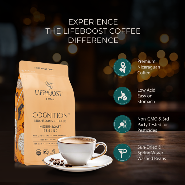 Cognition Mushroom Ground coffee By Life Boost Coffee For Sale