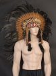 Indian Headdress Long Black Cock Feather Native American Chief War Bonnet For Cheap