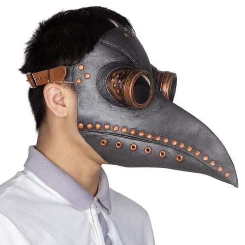 Black and Bronze Plague Doctor Latex Mask Online