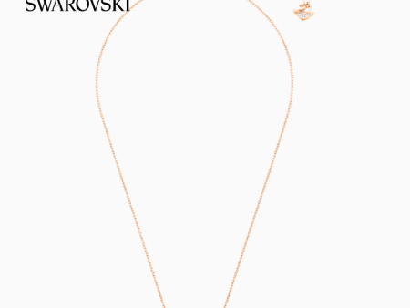 SWAROVSKI 5296468 ICONIC SWAN NECKLACE, BLACK, ROSE-GOLD TONE PLATED Discount