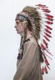 Indian Authentic Native American  Headdress with Red Feathers on Sale