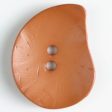 50mm 2-Hole Irregular Button - orange-brown Online now