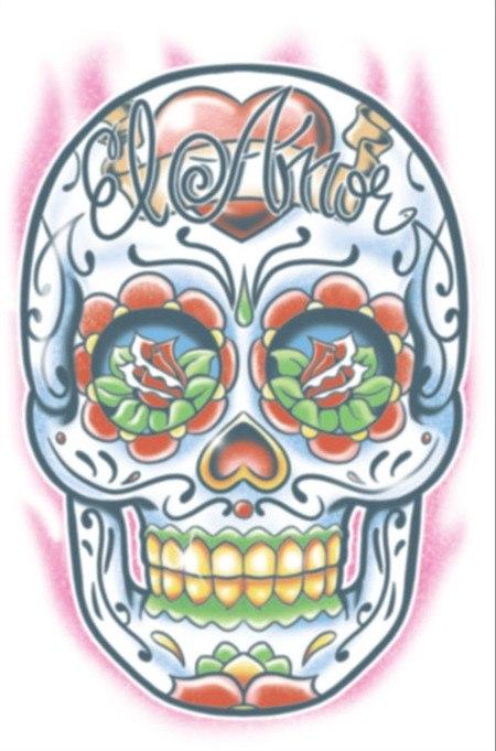 El Amor Day of the Dead Temporary Tattoo Online now