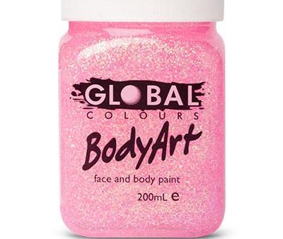 Pink Glitter Body and Face Paint Fashion