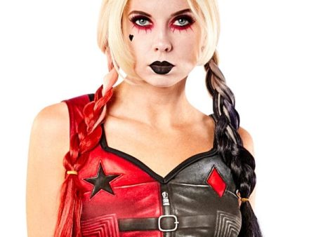 Harley Quinn Red and Black Plaits Wig For Sale