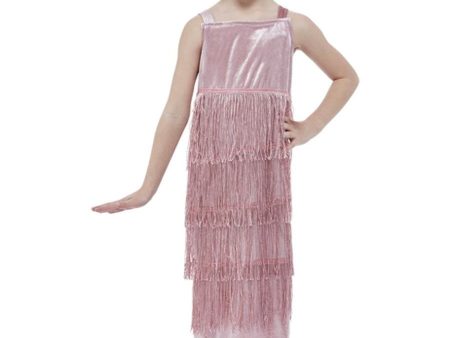 20s Pink Flapper Costume for Girls Fashion