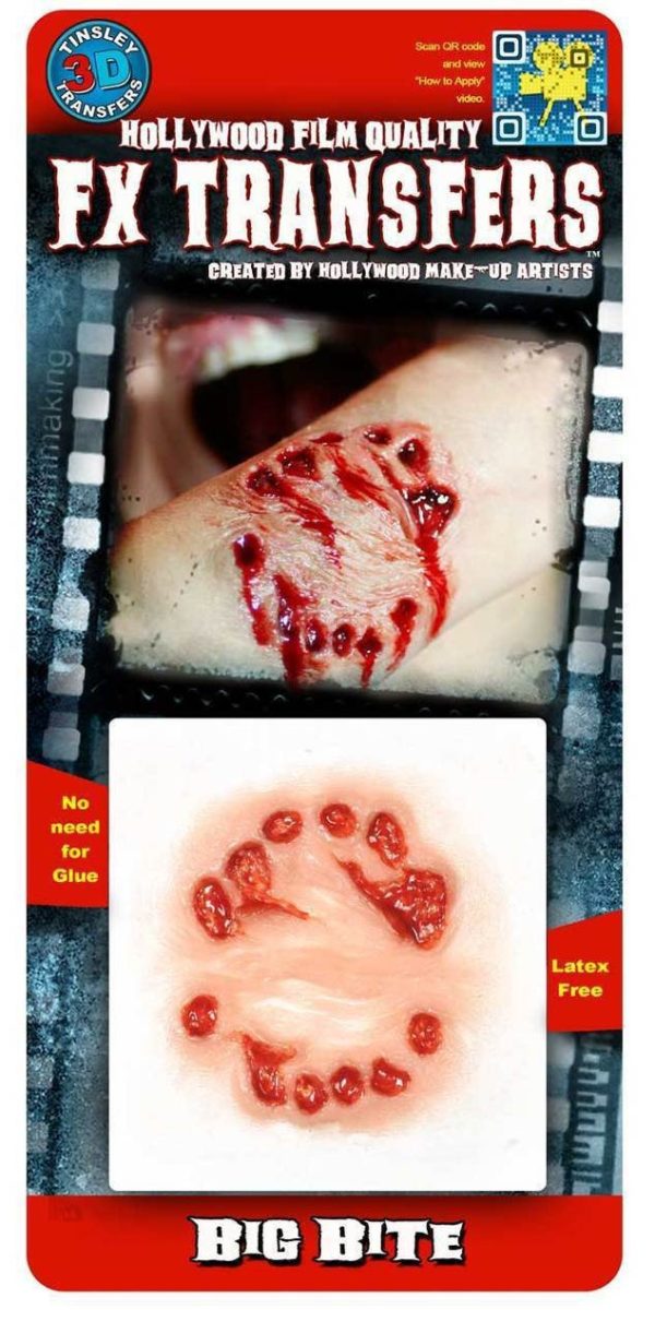 Animal Bite Fake Realistic Wound 3D FX Transfer Halloween Makeup Sale