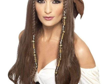 Pirate Brown Adult Accessory Wig Online now