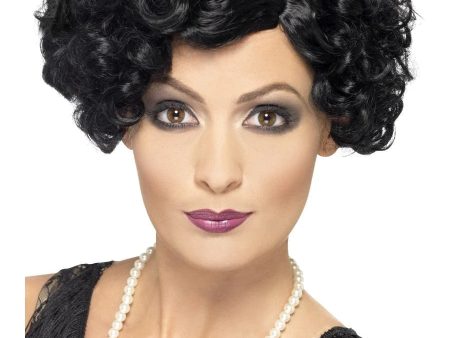 20s Flirty Flapper Wig: Black, Short, and Wavy Hairstyle Discount