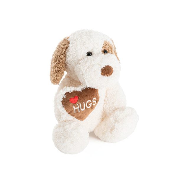 Puppy Spot w Hugs Heart Plush Toy White (25cmST) Sale