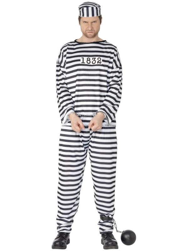 Convict Costume Black & White Sale