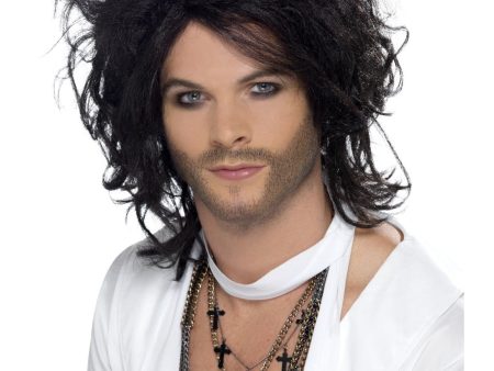 Black 80s Men s Costume Wig Supply