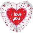 Foil Balloon 9  (22.5cm Dia) I Love You Arrow Heart White For Cheap