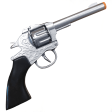 Toy Revolver Diecast Silver Western Gun on Sale