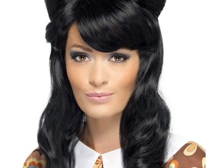 60s Black Brigitte Bouffant Wig Online