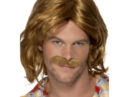 70s Men s Super Trouper Wig and Moustache Kit For Sale