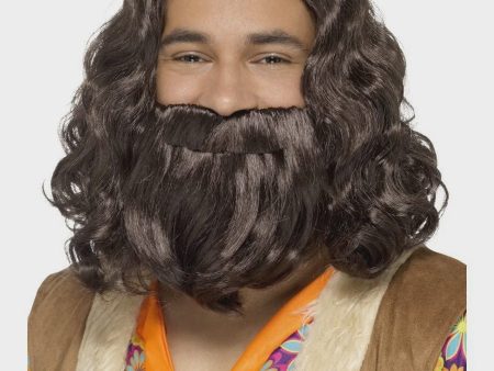 Hippie Jesus Wig and Beard Set Online now